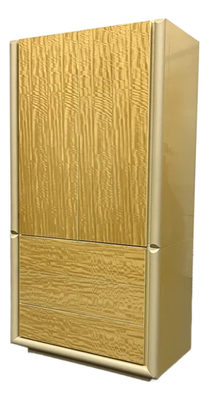 Giorgio Collection Burled Satinwood & Leather Wardrobe