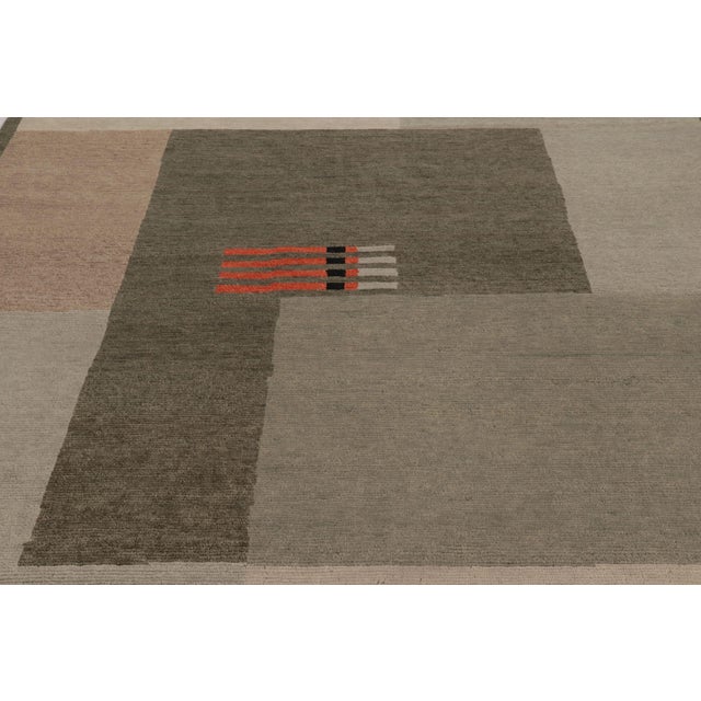 Rug & Kilim Rug & Kilim’s French Art Deco Style Rug in Beige and Gray With Geometric Pattern For Sale - Image 4 of 7