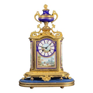 Antique Porcelain and Ormolu Mantel Clock from Richard & Cie, 1890s For Sale