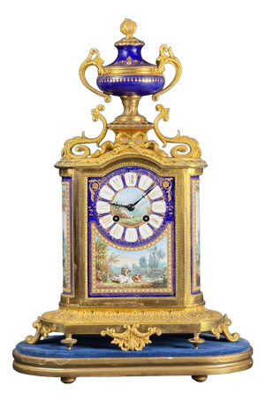 Antique Porcelain and Ormolu Mantel Clock from Richard & Cie, 1890s
