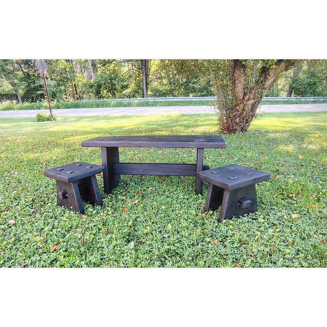 Wood Yakisugi Charred Finish- Unique Reclaimed Barn Wood Bench, Entry, Bedroom, Garden, Hall, For Sale - Image 7 of 7