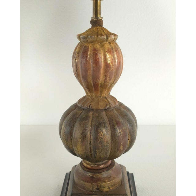 Mid 19th Century Pair of Carved Antique Giltwood Finials, Now Lamps, Italy, 19th Century For Sale - Image 5 of 7