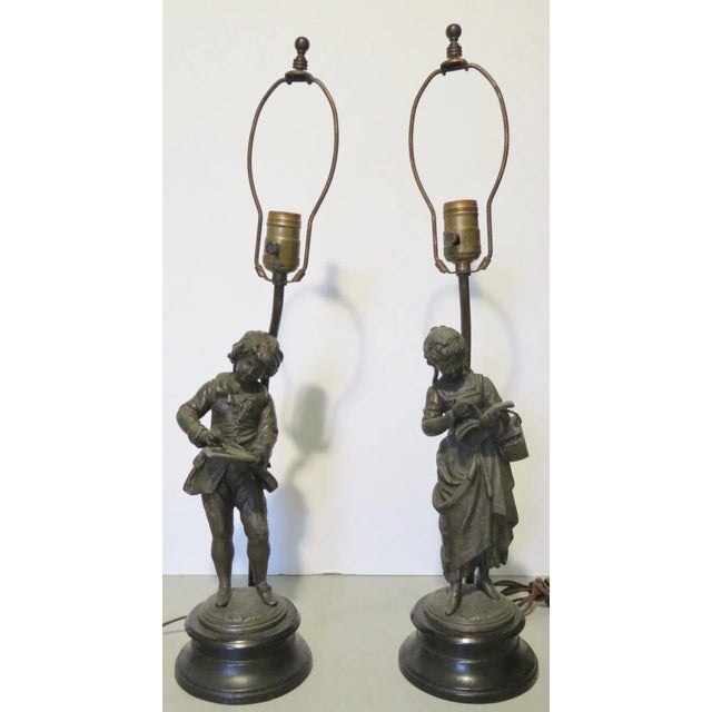 Victorian Spelter Figural Table Lamps a Pair Chairish