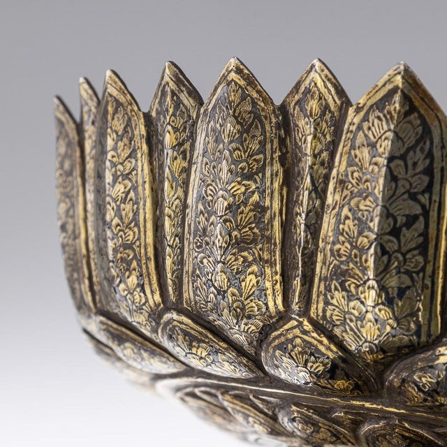 Large 19th Century Thai Silver-Gilt Niello Enamel Bowl, 1800s For Sale - Image 12 of 18