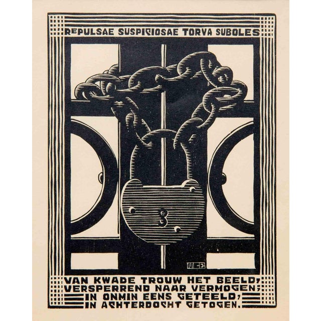Maurits Cornelis Escher, Padlock, Woodcut, 1931 For Sale - Image 4 of 4