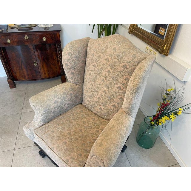 Gray Historicism Wing Armchair For Sale - Image 8 of 18
