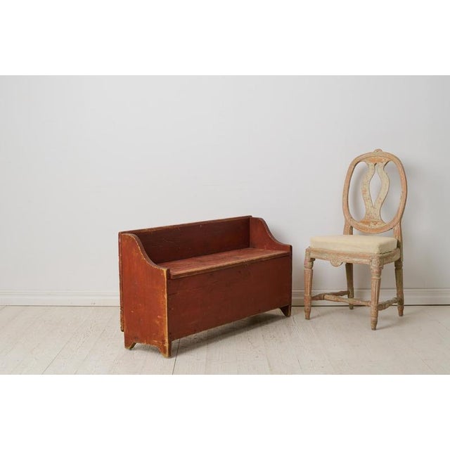 Antique Swedish Folk Art Bench, 1800s For Sale - Image 4 of 10