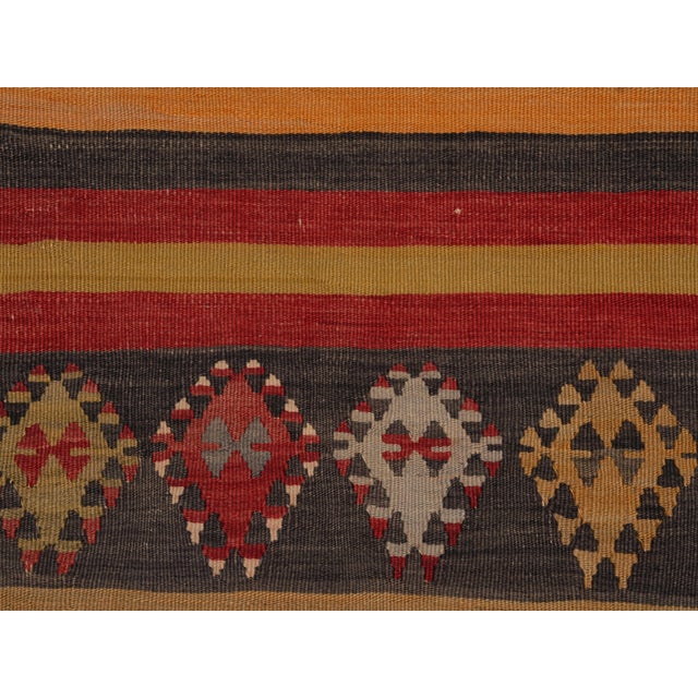 1970s Vintage Handmade Wool Cotton Red Runner Rug For Sale - Image 11 of 11