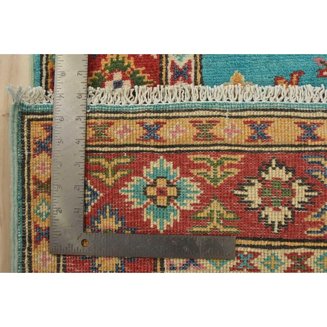 Kazak Runner 2’7” X 9’6” Blue Wool Tribal Hand-Knotted Oriental Rug For Sale - Image 12 of 12