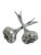 A whimsical pair of vintage silver-plated salt and pepper shakers modeled as crossed garlic bulbs with gracefully...