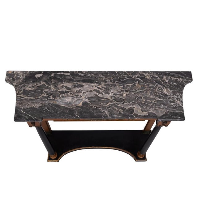 Empire Revival Italian Console Table with Black Marble Top, 1950s For Sale - Image 11 of 14