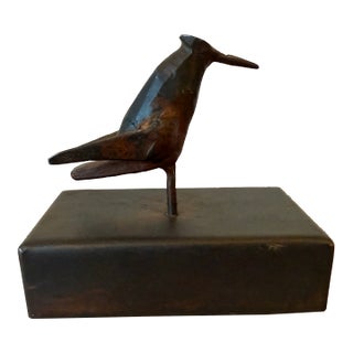 Jan Barboglio Iron Trinket Box W/ Whimsical Bird Top For Sale