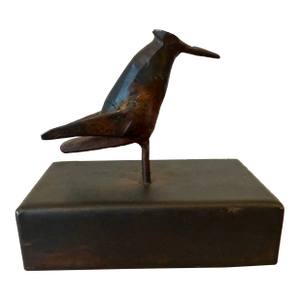 Jan Barboglio Iron Trinket Box W/ Whimsical Bird Top