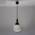 Pendant with black painted metal frame, brass stem and glass diffuser. Italian production from the 1950s. Up to 250V...