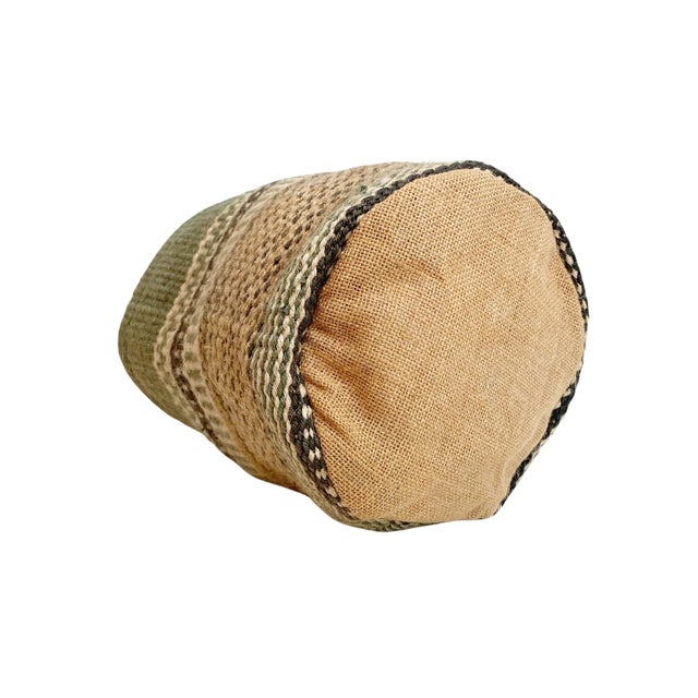 1990s Hanging Burlap Fabric Woven Planter Bag For Sale - Image 5 of 7