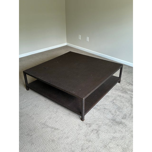 McGuire McGuire Woven Rattan Square Coffee Table For Sale - Image 4 of 10