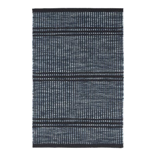 Dash & Albert by Annie Selke Malta Navy Woven Wool Rug, 6' x 9' For Sale