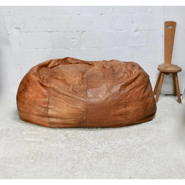 XL Leather Ottoman, Italy, 1970s For Sale - Image 6 of 18