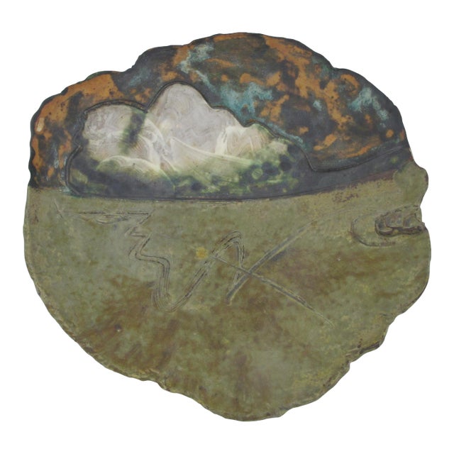 Vincent Suez Studio Art Pottery Earthenware Footed Bowl Abstract Sculpture For Sale