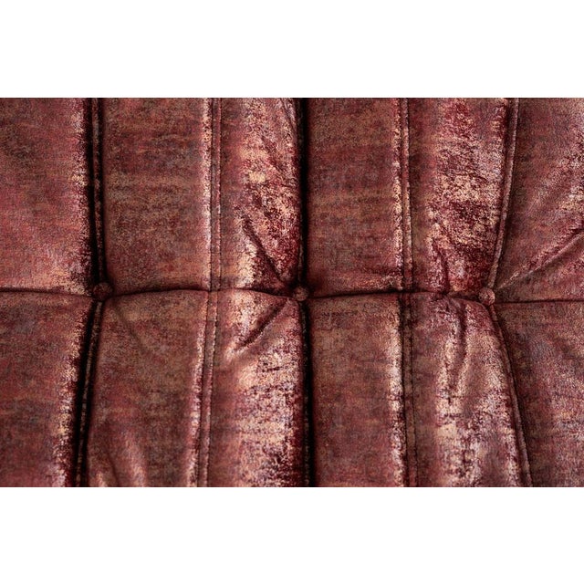 Set of Togo Lounge Chair and Ottoman in Rust Velvet by Michel Ducaroy for Ligne Roset, 1973 For Sale - Image 18 of 18