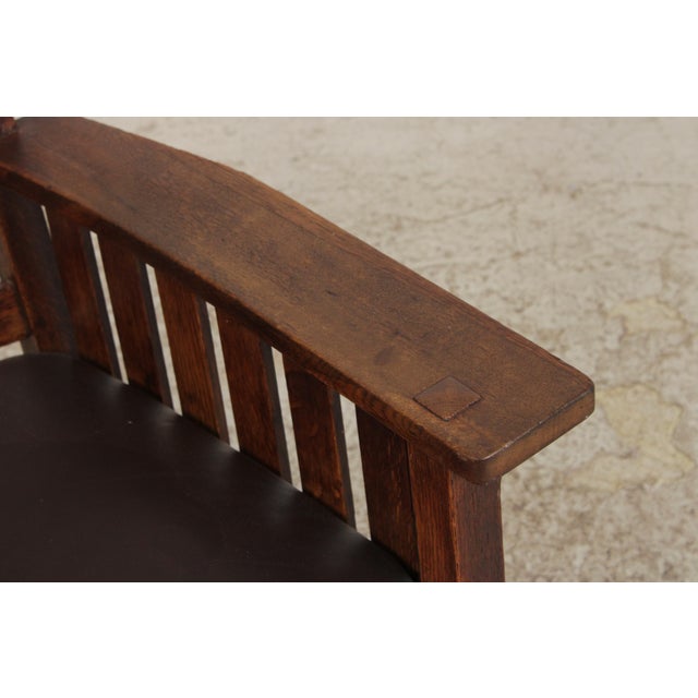 Brown L&jg Stickley Antique Mission Oak Rocking Chair For Sale - Image 8 of 17
