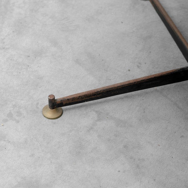 Round Table in Wood, Glass and Metal, 1970s For Sale - Image 10 of 11