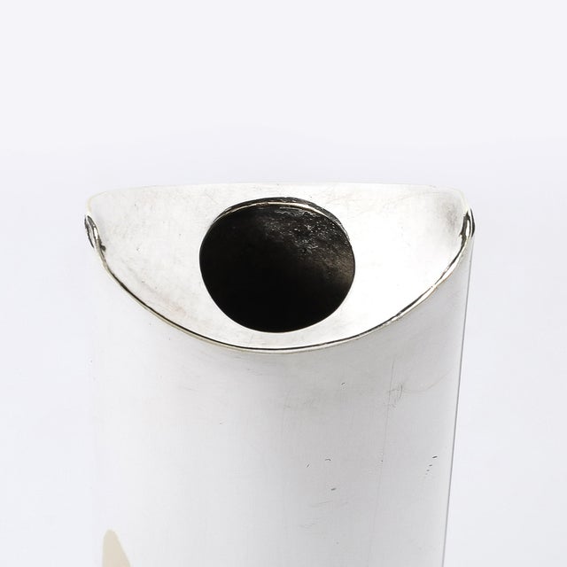 Silver Mid-Century Modernist Silver Plated "Giselle" Bud Vase Signed Sabbatini For Sale - Image 8 of 11