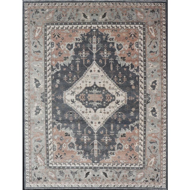 Modern Oushak With Botanical Design in by Keivan Woven Arts For Sale - Image 13 of 13