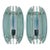 Italian Veca Clear & Green Glass Wall Sconces Mid-Century Modern 1970, Pair For Sale