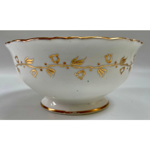 Ceramic Antique European Louis XV-Style Green Gilt Porcelain Serving Bowl For Sale - Image 7 of 9