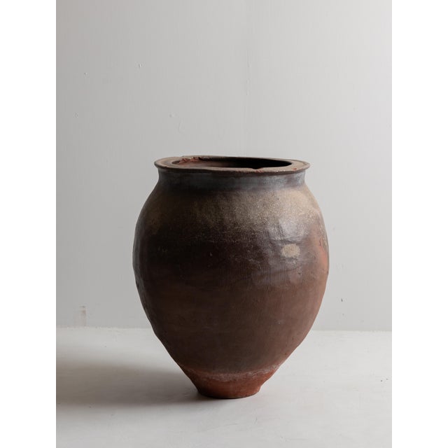 Japanese Antique Large Pottery Vase Late 19th–early 20th Century / Wabi Sabi / For Sale - Image 13 of 18