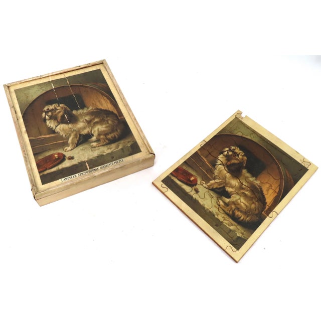 Antique Victorian Lithograph on Wood Jigsaw Puzzle & Original Box Circa Late 19th Century For Sale In Boston - Image 6 of 13
