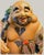 Impressive large antique Japanese Satsuma earthenware okimono depicting Hotei, the beloved Japanese God of Happiness,...