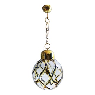 1960s Large Murano Art Glass One-Light Pendant Lamp Attributed to Toni Zuccheri, Italy For Sale