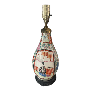 Antique Famille Rose Porcelain Lamp