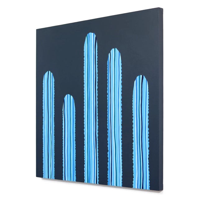 Azul Profundo - Abstract Blue Tone Southwestern Inspired Still Life Painting Original Artwork by Will Beger For Sale In Los Angeles - Image 6 of 9