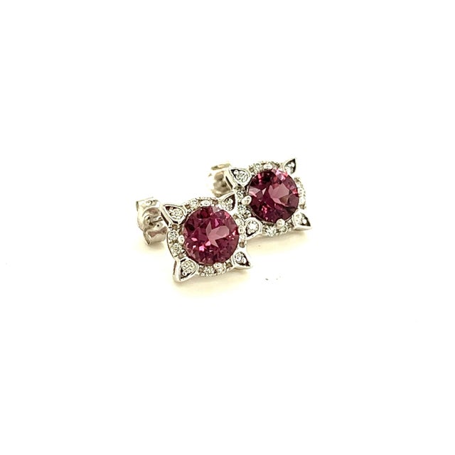 2010s Natural Spinel Diamond Earrings 14k Y Gold 2.04 TCW Certified For Sale - Image 5 of 8