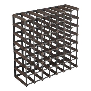 49 Bottle Wine Rack in Metal and Wood from Farrow & Jackson, 1930s For Sale