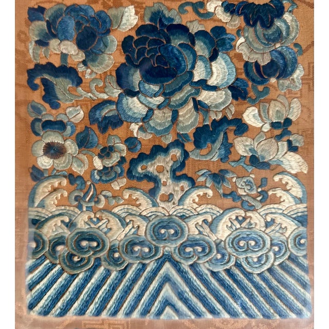 Mid 19th Century Antique 19th Century Qing Dynasty Chinese Silk Embroidered Chinoiserie Framed Textile Art For Sale - Image 5 of 12
