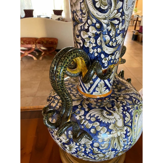 Mid 19th Century Italian Renaissance Antique Lamp Snake Handles For Sale - Image 10 of 12