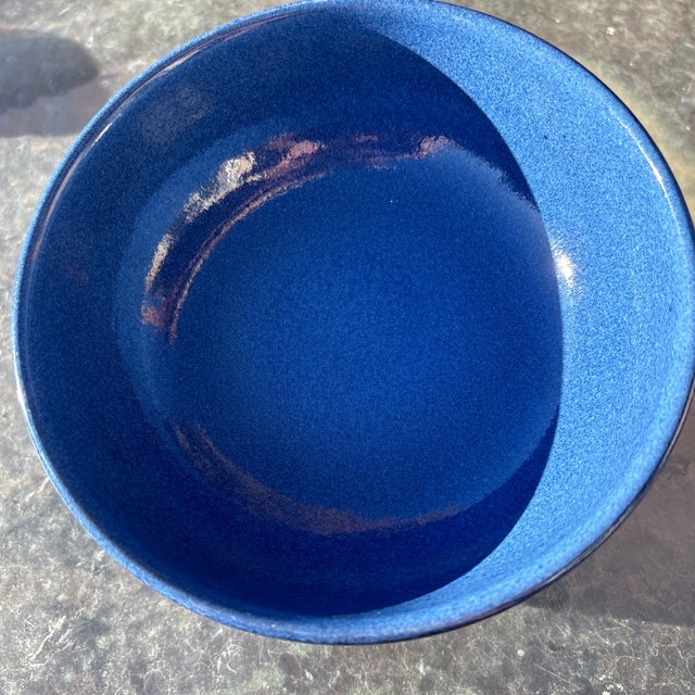 Set of 4 Heath Pottery 6 3/4" x 2 1/2" Cereal Bowls. These bowls have the blue glaze all over, and have an impressed mark...