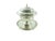 A French silver plate caviar server on a pedestal base with lid, glass insert, holding ring, and tray. Consisting of five...
