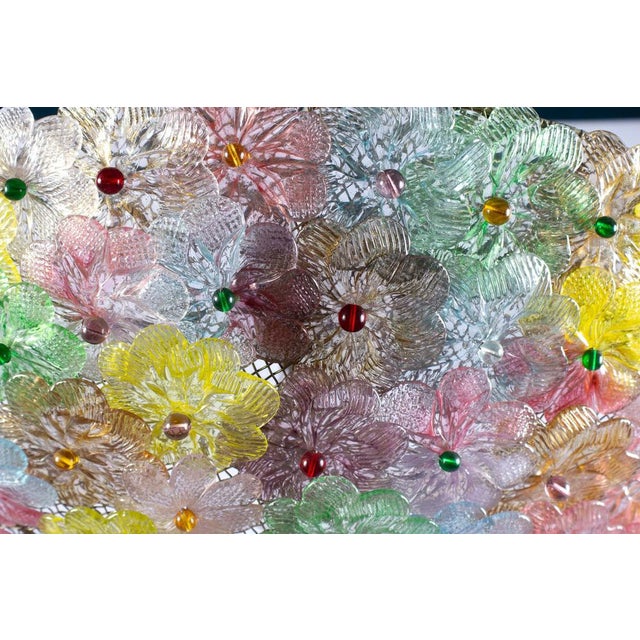 Murano Glass Flowers Basket Ceiling Light, 1950s For Sale - Image 9 of 15