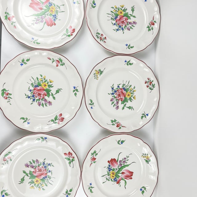 Green Reverbère Dinner Plates from KG Lunéville, 1950s, Set of 6 For Sale - Image 8 of 9