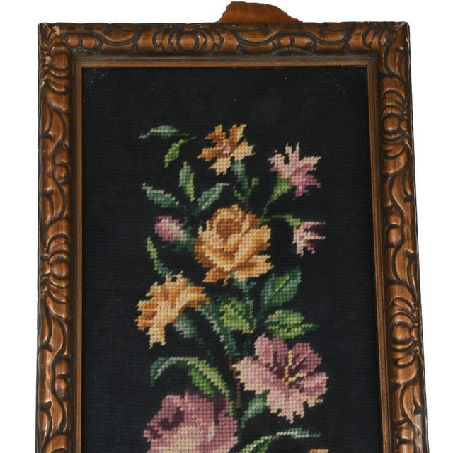 Late 20th Century Large Framed Trailing Roses Needlework For Sale - Image 4 of 15