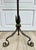 Antique Hand-Painted Floral Tôle Shield Fireplace Screen on Wrought Iron Stand For Sale In Los Angeles - Image 6 of 12