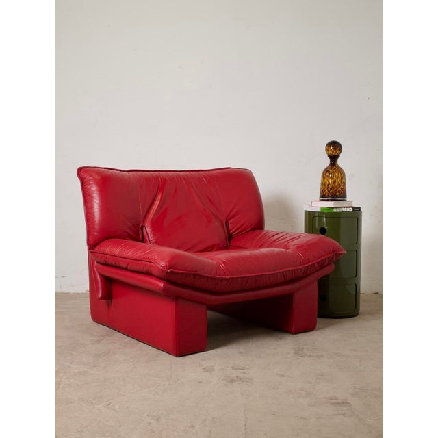 Animal Skin Vintage Leather Lounge Chair by Nicoletti Salotti, Italy, 1980 For Sale - Image 7 of 13