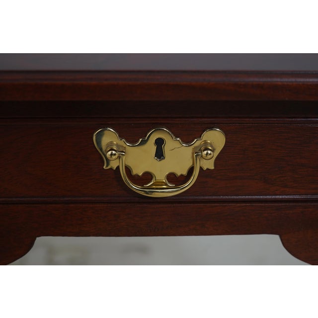 Wood 1990s Stickley Colonial Williamsburg Wa-1059 Mahogany 3 Drawer Console Table For Sale - Image 7 of 18