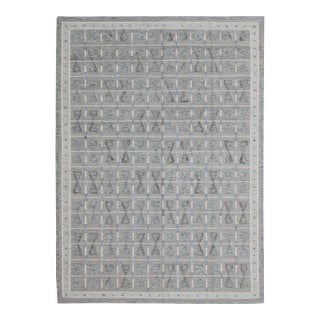 Geometric Scandinavian Flat-Weave Modern Rug by Keivan Woven Arts 10'3 X 13'9 For Sale