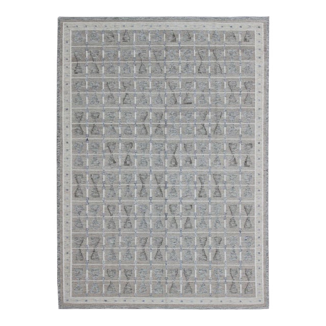 Geometric Scandinavian Flat-Weave Modern Rug by Keivan Woven Arts 10'3 X 13'9 For Sale